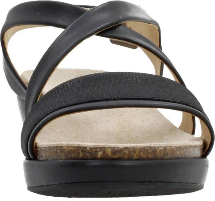 Geox Comfortabele Platte Sandalen voor Vrouwen Black Dames
