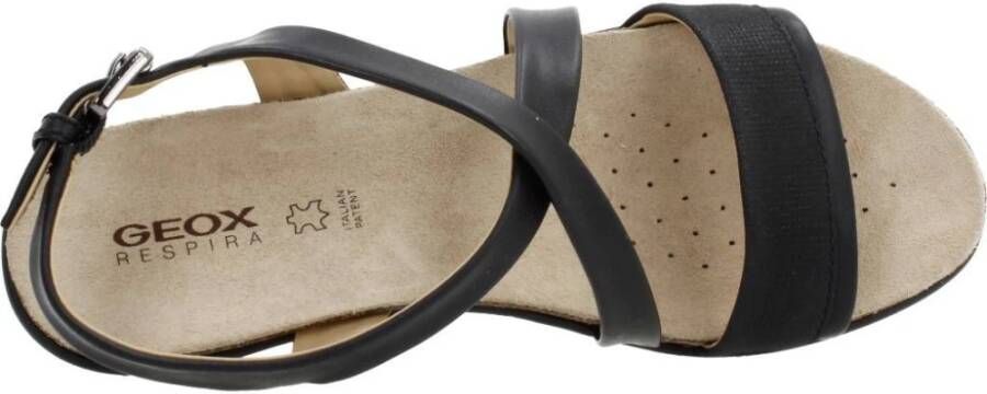 Geox Comfortabele Platte Sandalen voor Vrouwen Black Dames