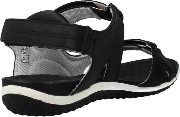 Geox Stijlvolle Platte Sandalen Black Dames