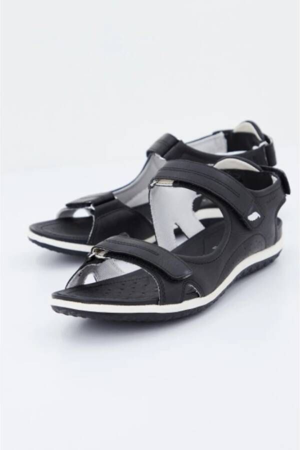 Geox Stijlvolle Platte Sandalen Black Dames