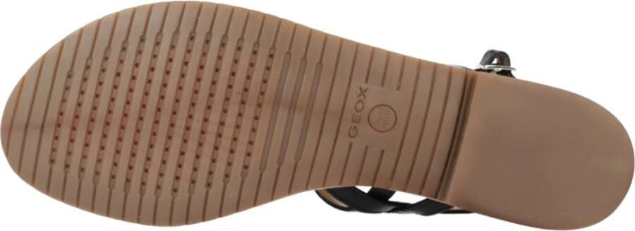 Geox Comfortabele platte sandalen voor vrouwen Black Dames