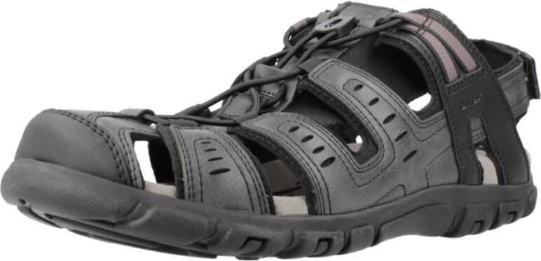 Geox Heren Platte Sandalen voor Casual Gelegenheden Black Heren