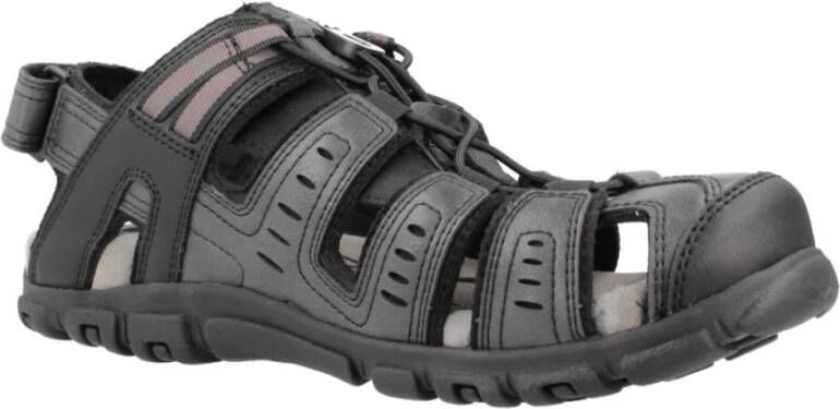 Geox Heren Platte Sandalen voor Casual Gelegenheden Black Heren