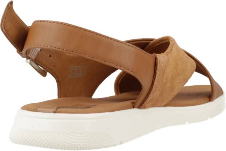 Geox Stijlvolle platte sandalen voor vrouwen Brown Dames