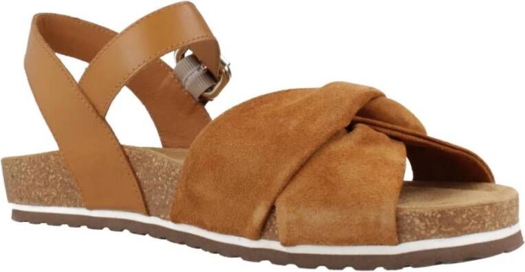 Geox Comfortabele platte sandalen voor vrouwen Brown Dames