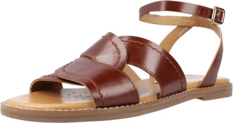 Geox Stijlvolle platte sandalen voor vrouwen Brown Dames