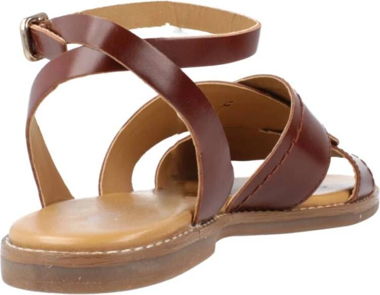 Geox Stijlvolle platte sandalen voor vrouwen Brown Dames