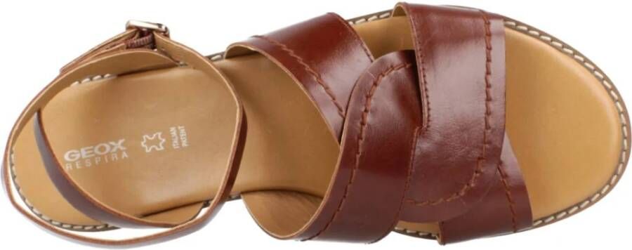 Geox Stijlvolle platte sandalen voor vrouwen Brown Dames