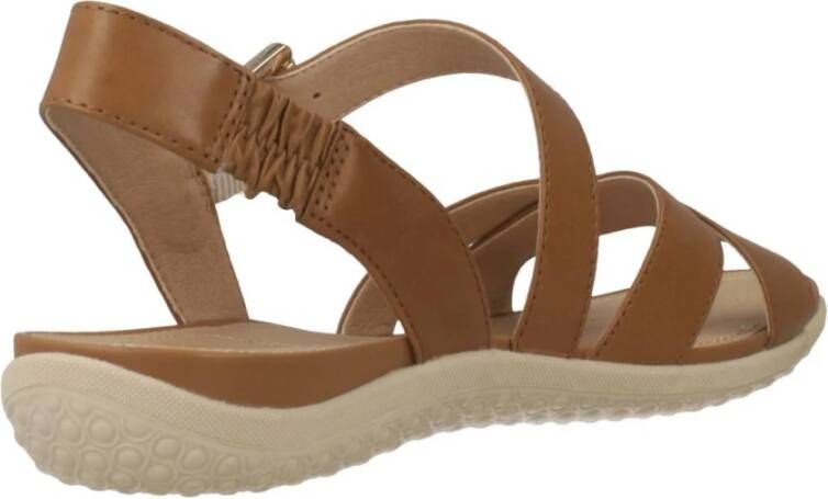 Geox Stijlvolle Platte Sandalen Brown Dames