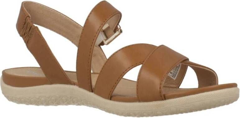 Geox Stijlvolle Platte Sandalen Brown Dames