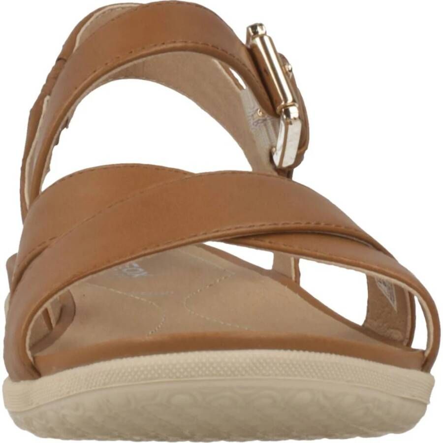 Geox Stijlvolle Platte Sandalen Brown Dames