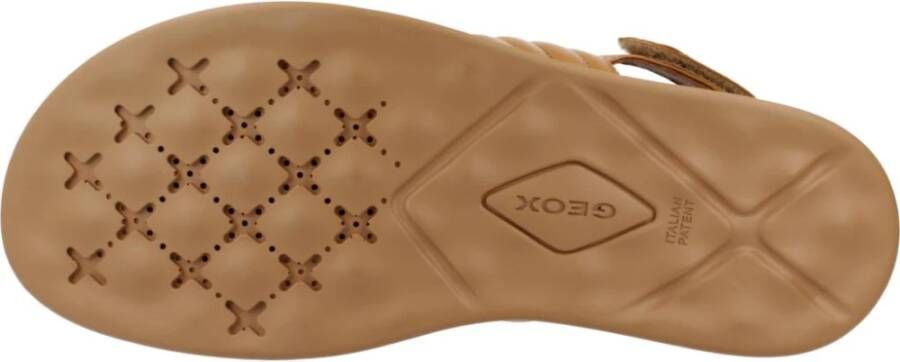 Geox Comfortabele platte sandalen voor vrouwen Brown Dames