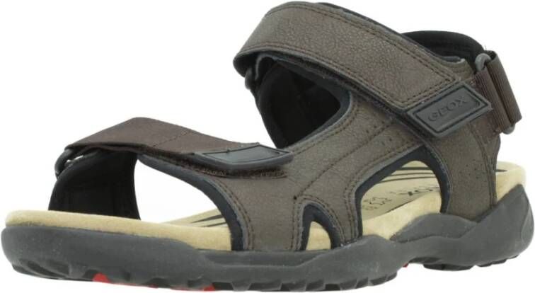 Geox Comfortabele Platte Sandalen voor Mannen Brown Heren