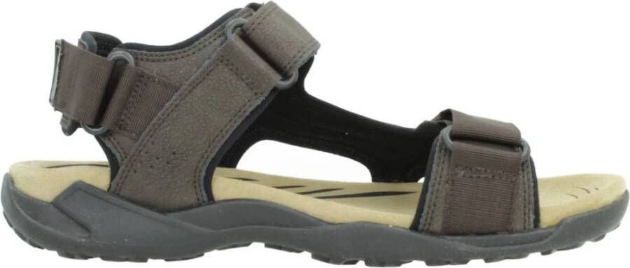 Geox Comfortabele Platte Sandalen voor Mannen Brown Heren