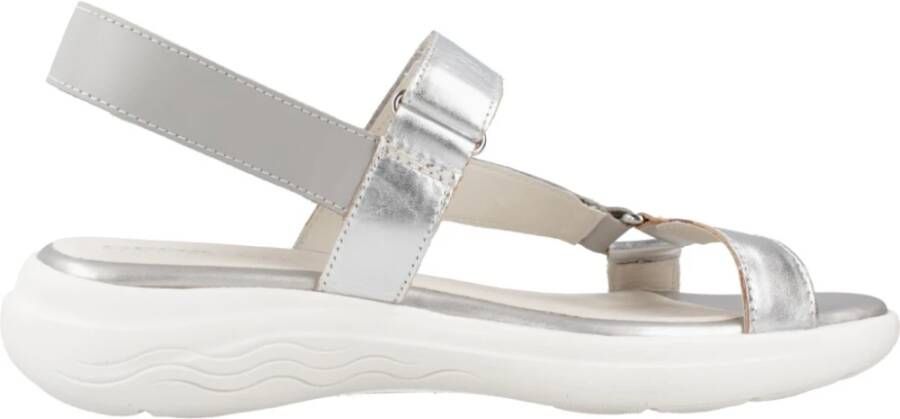 Geox Comfortabele platte sandalen voor vrouwen Gray Dames