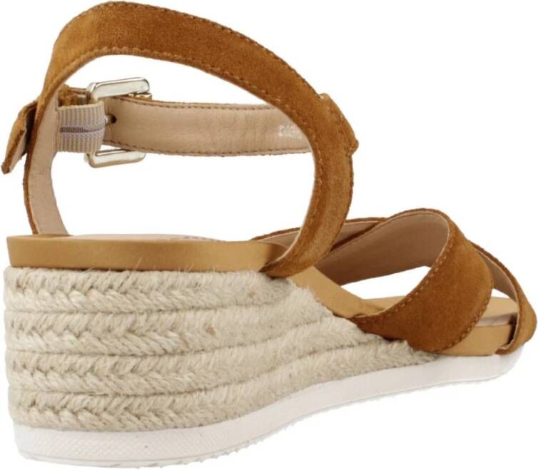 Geox Sleehaksandaaltjes D ISCHIA CORDA met sleehak in raffia-look - Foto 12