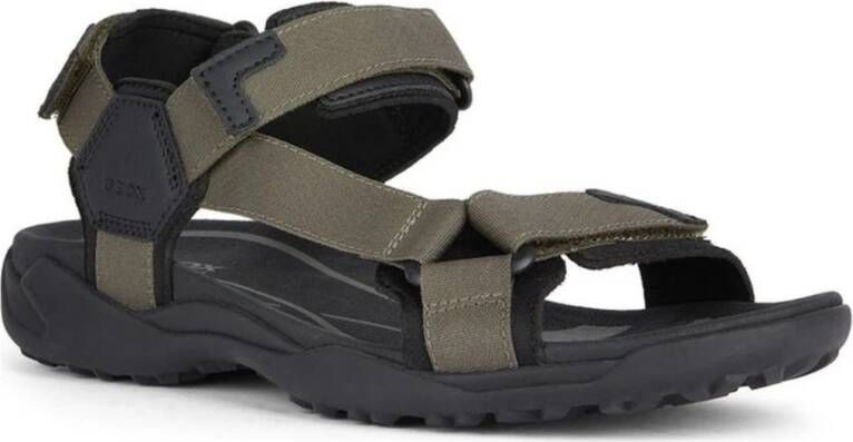 Geox Groene Grip Platte Sandalen voor Mannen Green Heren