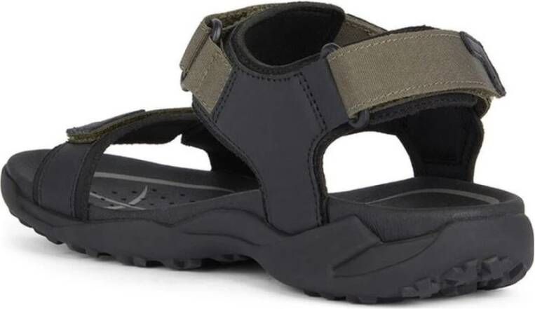 Geox Groene Grip Platte Sandalen voor Mannen Green Heren