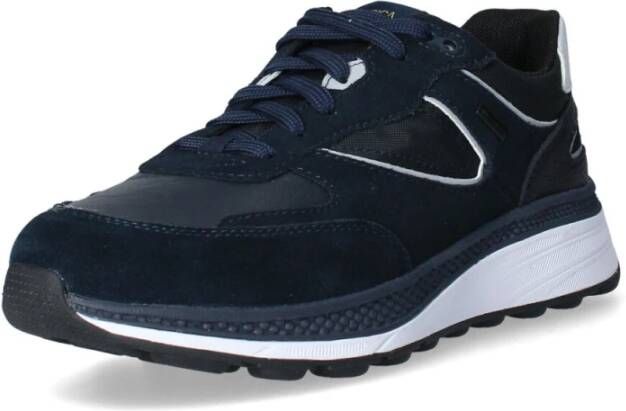 Geox Heren Sneakers Leer en Stof Blue Heren