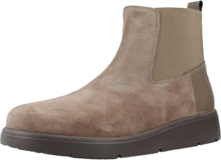 Geox Klassieke Chelsea Boots van zwart leer Brown Dames