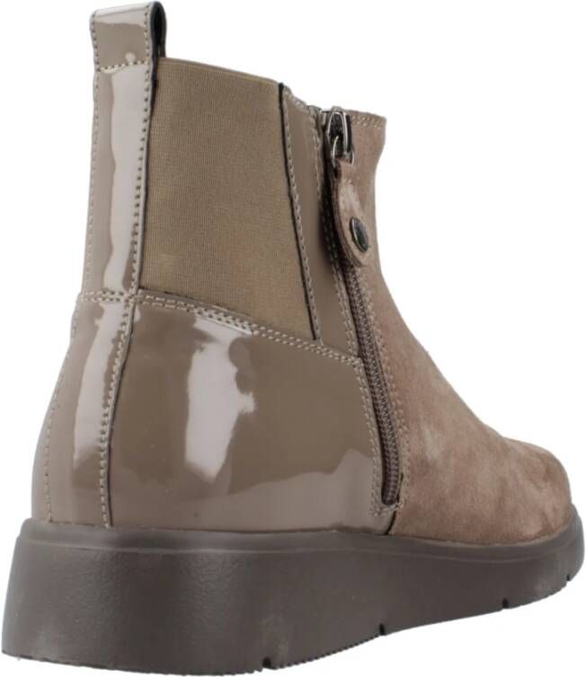 Geox Klassieke Chelsea Boots van zwart leer Brown Dames