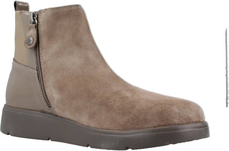 Geox Klassieke Chelsea Boots van zwart leer Brown Dames