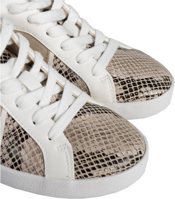 Geox Klassieke Ronde Vetersneakers Beige Dames