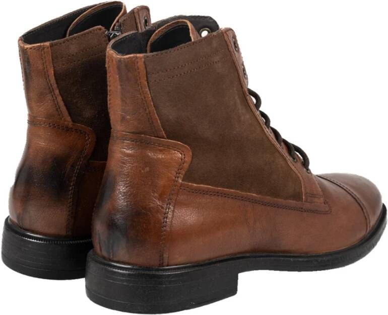 Geox Leren Veterschoenen Bruin Heren