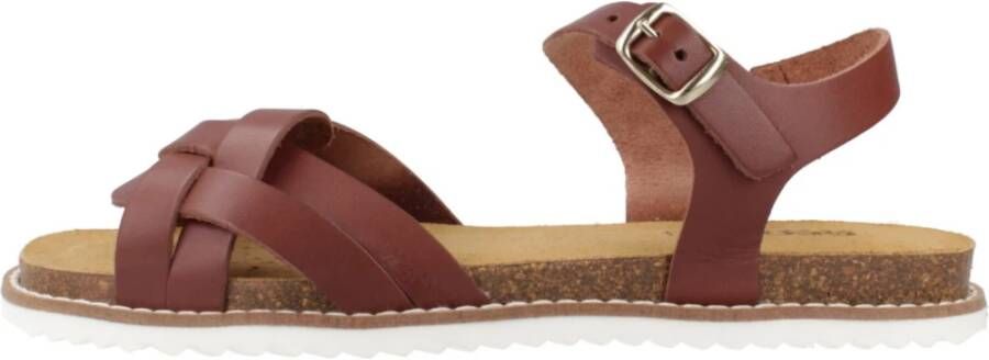 Geox Leuca Platte Sandalen Brown Dames