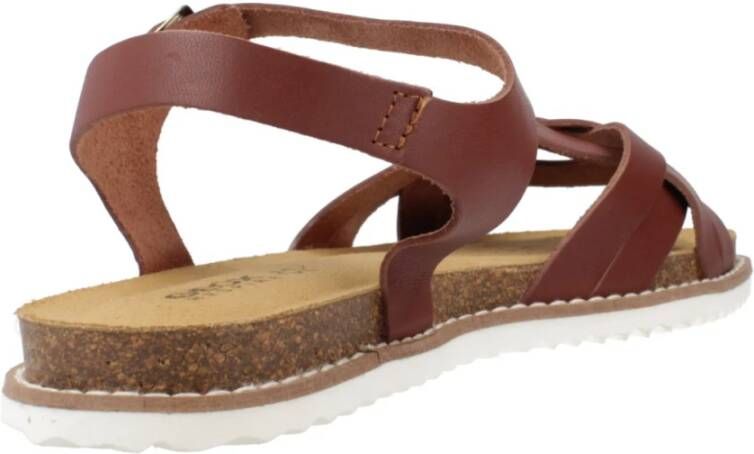 Geox Leuca Platte Sandalen Brown Dames