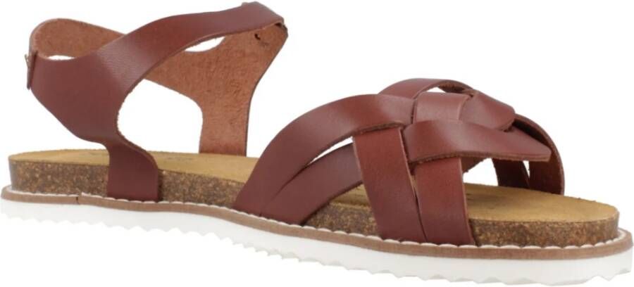 Geox Leuca Platte Sandalen Brown Dames