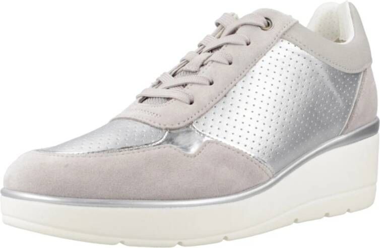 Geox Modieuze Sneakers voor Trendy Stijl Gray Dames