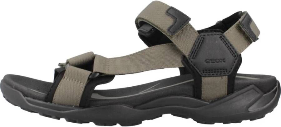 Geox Outdoor Grip Platte Sandalen Green Heren