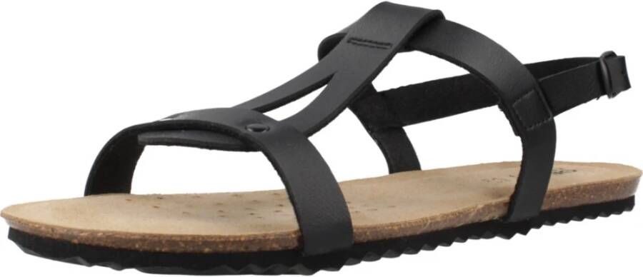 Geox Platte sandalen voor vrouwen Black Dames