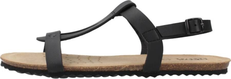 Geox Platte sandalen voor vrouwen Black Dames