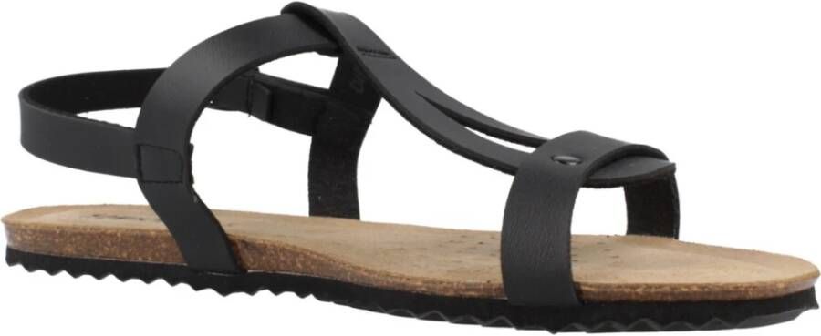 Geox Platte sandalen voor vrouwen Black Dames