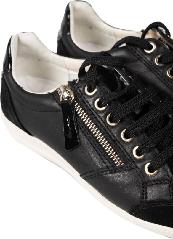 Geox Vetersneakers met ronde neus Zwart Dames