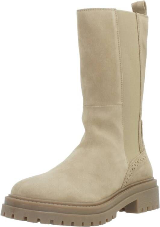 Geox Stijlvolle Chelsea Boots in Iridea-afwerking Beige Dames