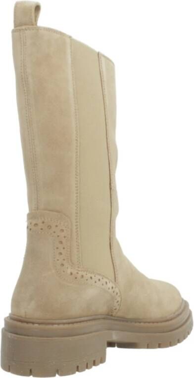 Geox Stijlvolle Chelsea Boots in Iridea-afwerking Beige Dames