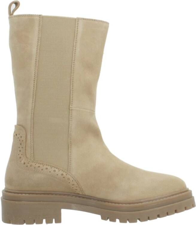 Geox Stijlvolle Chelsea Boots in Iridea-afwerking Beige Dames