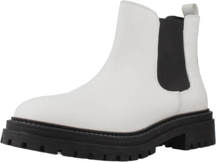 Geox Stijlvolle Chelsea Boots in Iridea-afwerking White Dames