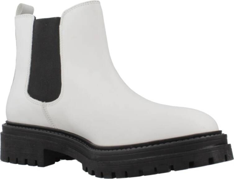 Geox Stijlvolle Chelsea Boots in Iridea-afwerking White Dames