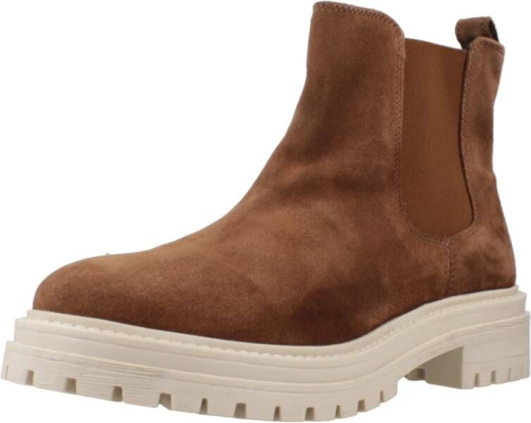 Geox Stijlvolle Chelsea Boots in Iridea-ontwerp Brown Dames