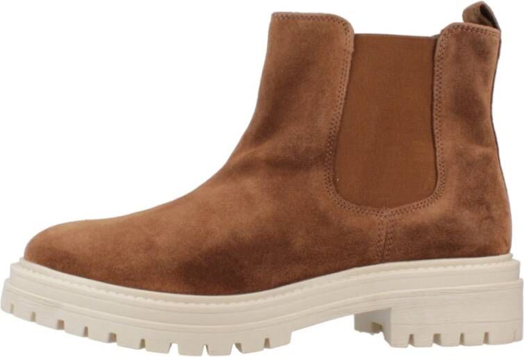 Geox Stijlvolle Chelsea Boots in Iridea-ontwerp Brown Dames