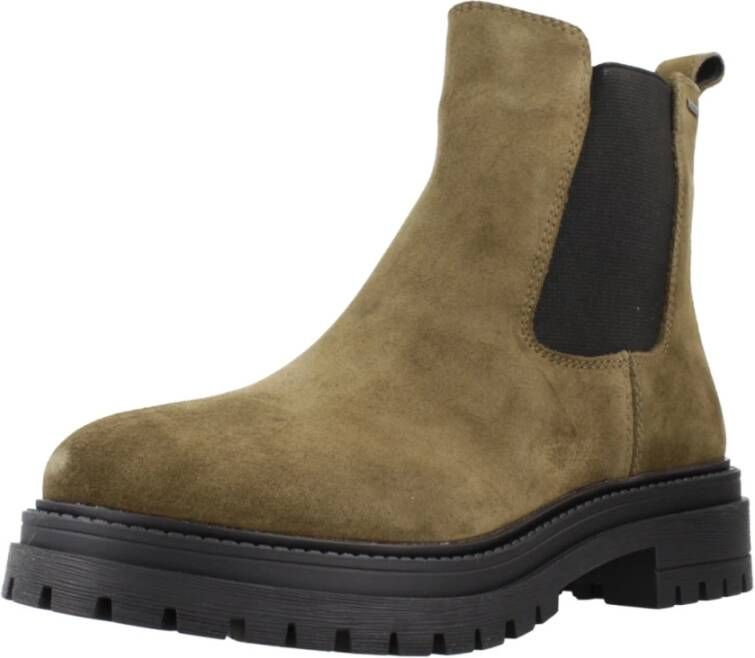 Geox Stijlvolle Chelsea Boots met Iridea Design Green Dames