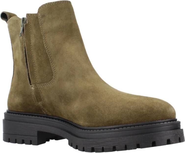 Geox Stijlvolle Chelsea Boots met Iridea Design Green Dames