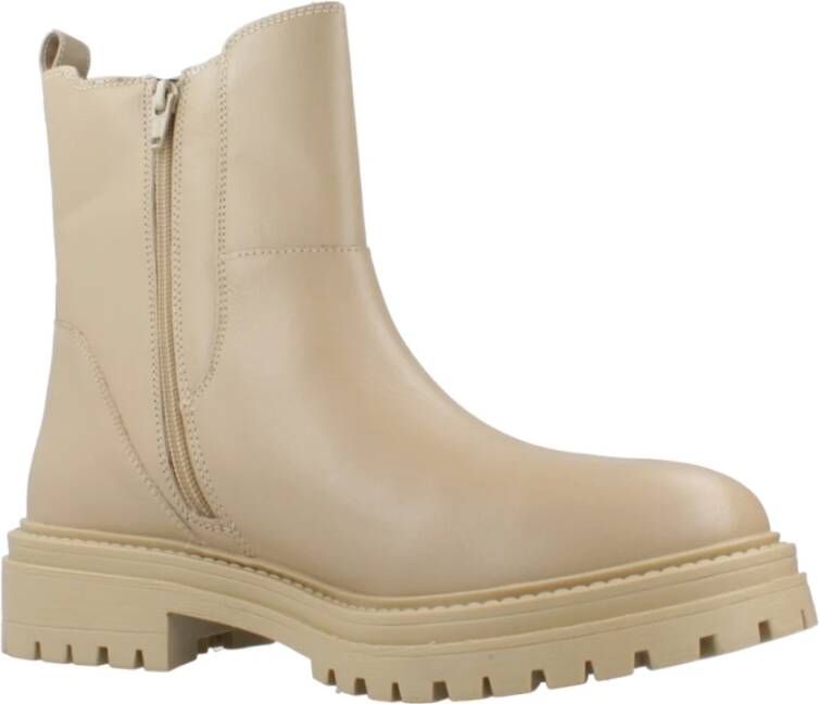 Geox Stijlvolle Chelsea Boots met Iridea-detail Beige Dames