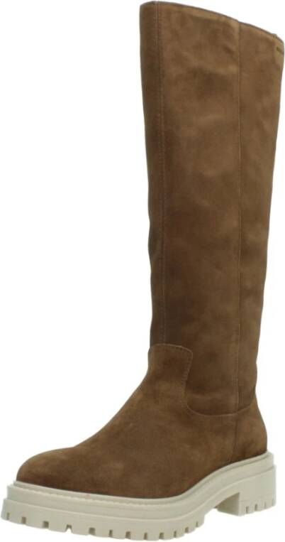 Geox Stijlvolle High Boots in Iridea Design Brown Dames