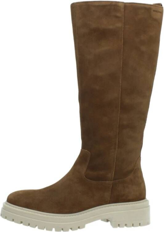 Geox Stijlvolle High Boots in Iridea Design Brown Dames