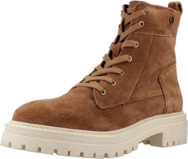 Geox Stijlvolle Lace-up Boots in Iridea Brown Heren